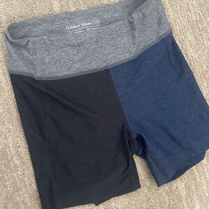 Outdoor Voices Black and Blue Bike Shorts